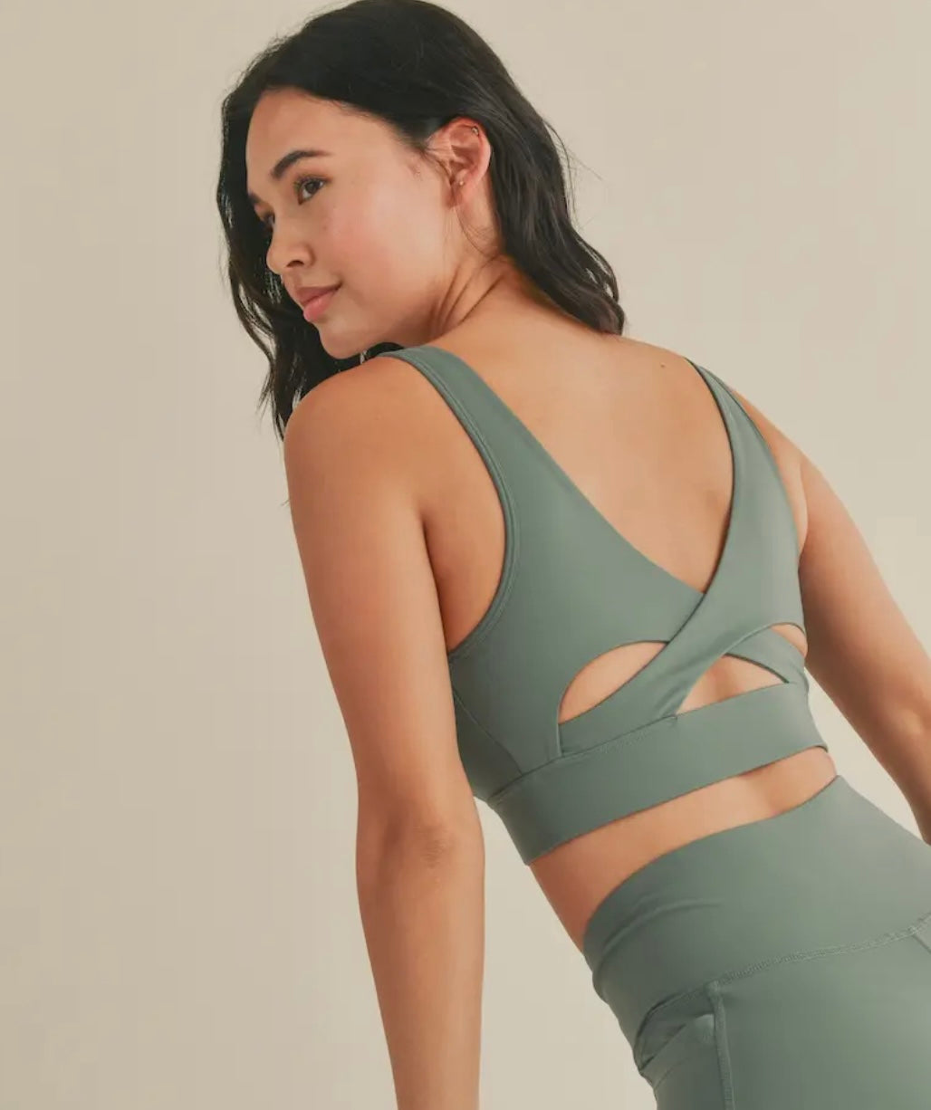 Under Control Bra + Legging Set- Sage