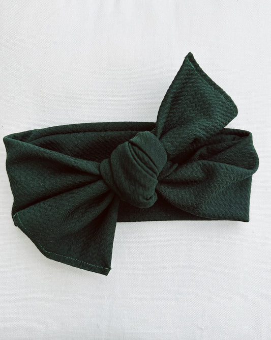 Dark Green Tie On Headwrap
