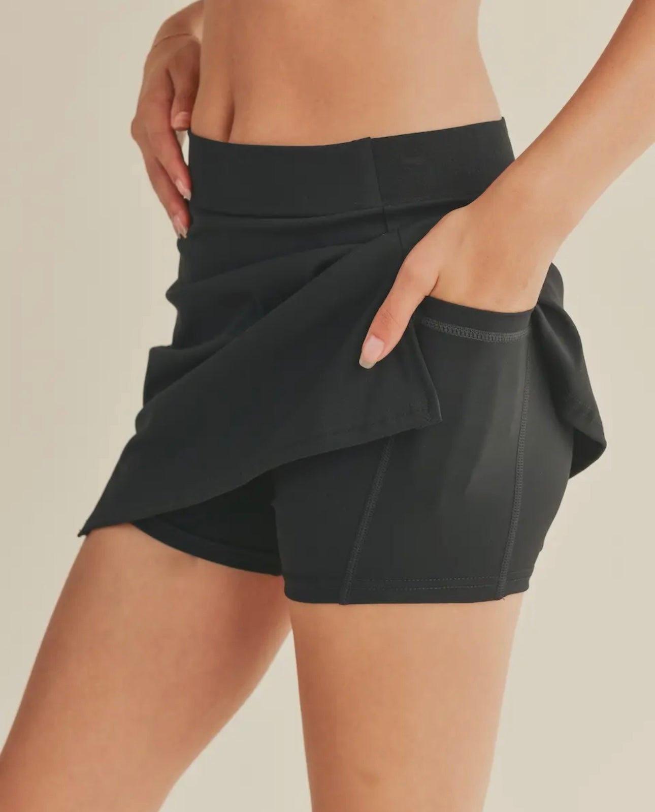 High Waist Tennis Skirt- Black