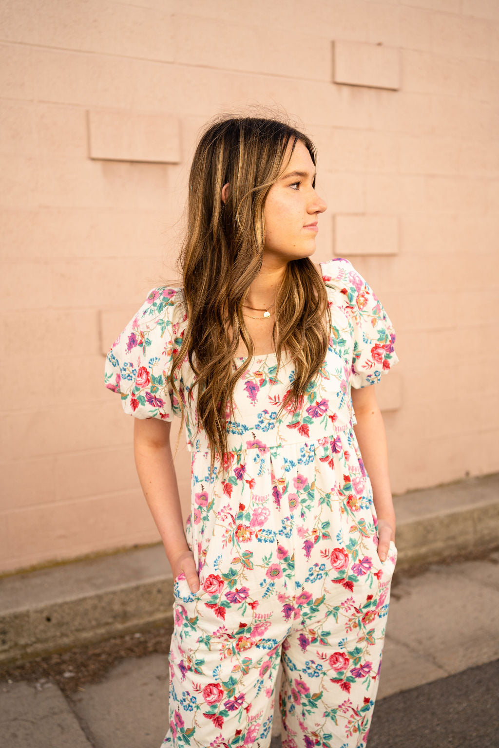 April Jumpsuit- Ivory Floral