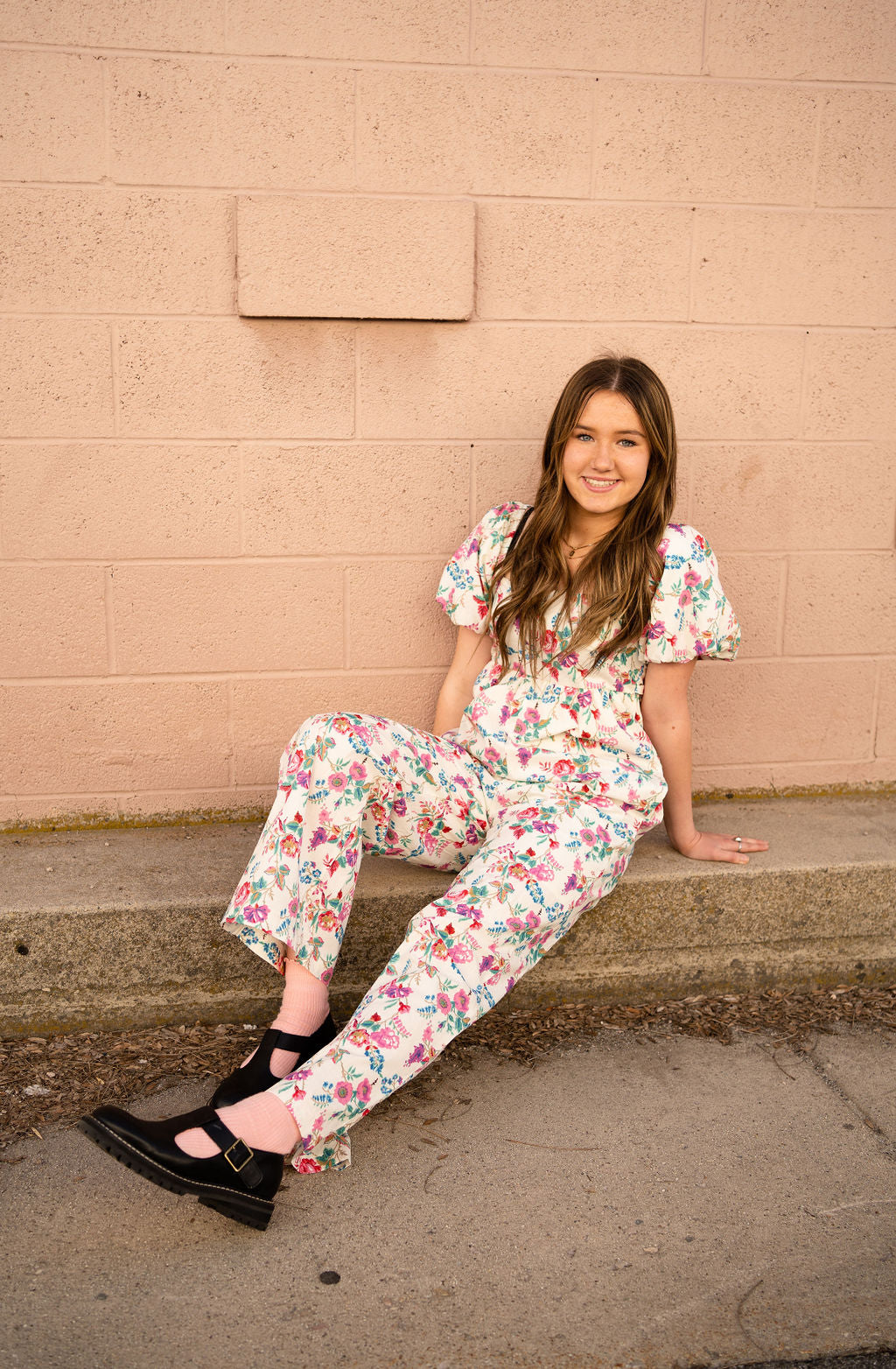 April Jumpsuit- Ivory Floral