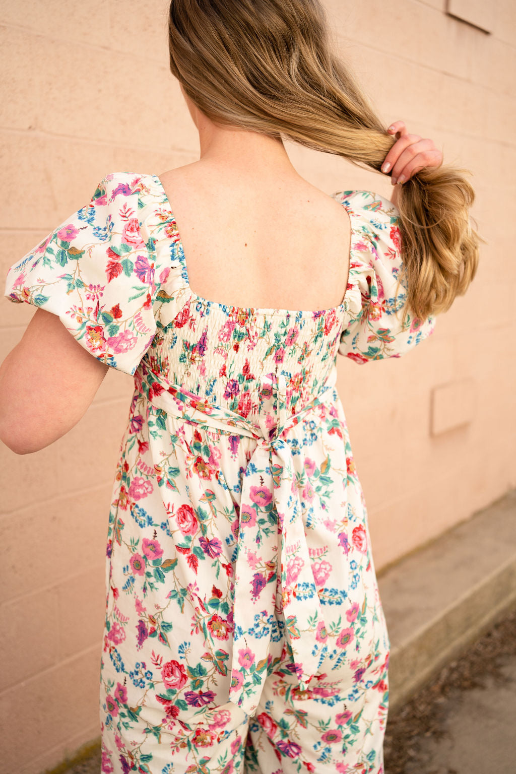 April Jumpsuit- Ivory Floral