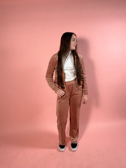Velour Track Suit- Pink Set